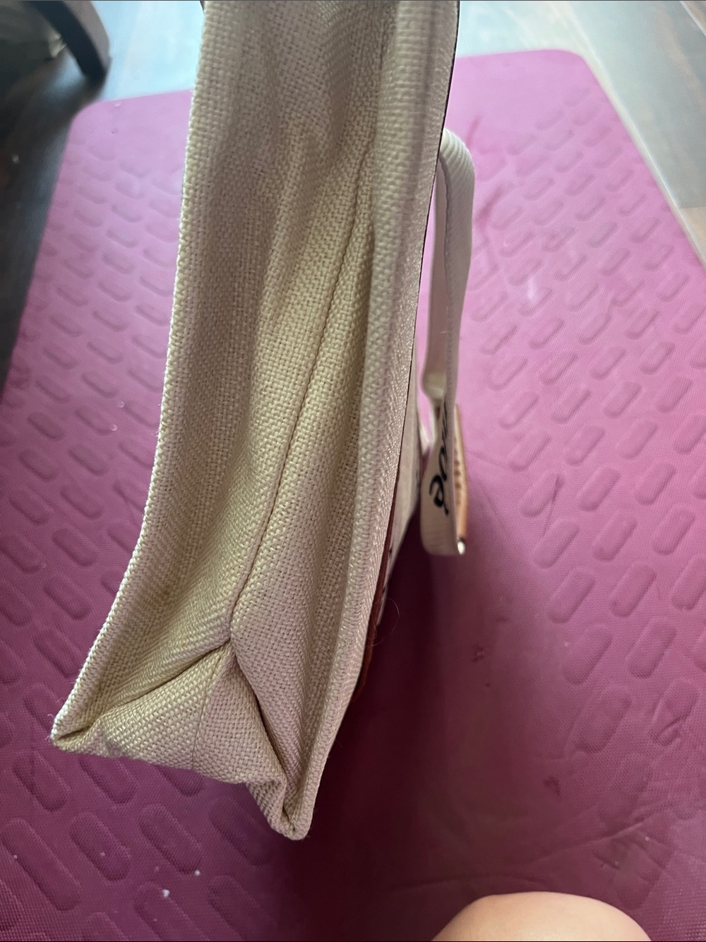 Chloé Cream Canvas Tote with Brown Trim and Logo Straps- new!! - Picture 9 of 11